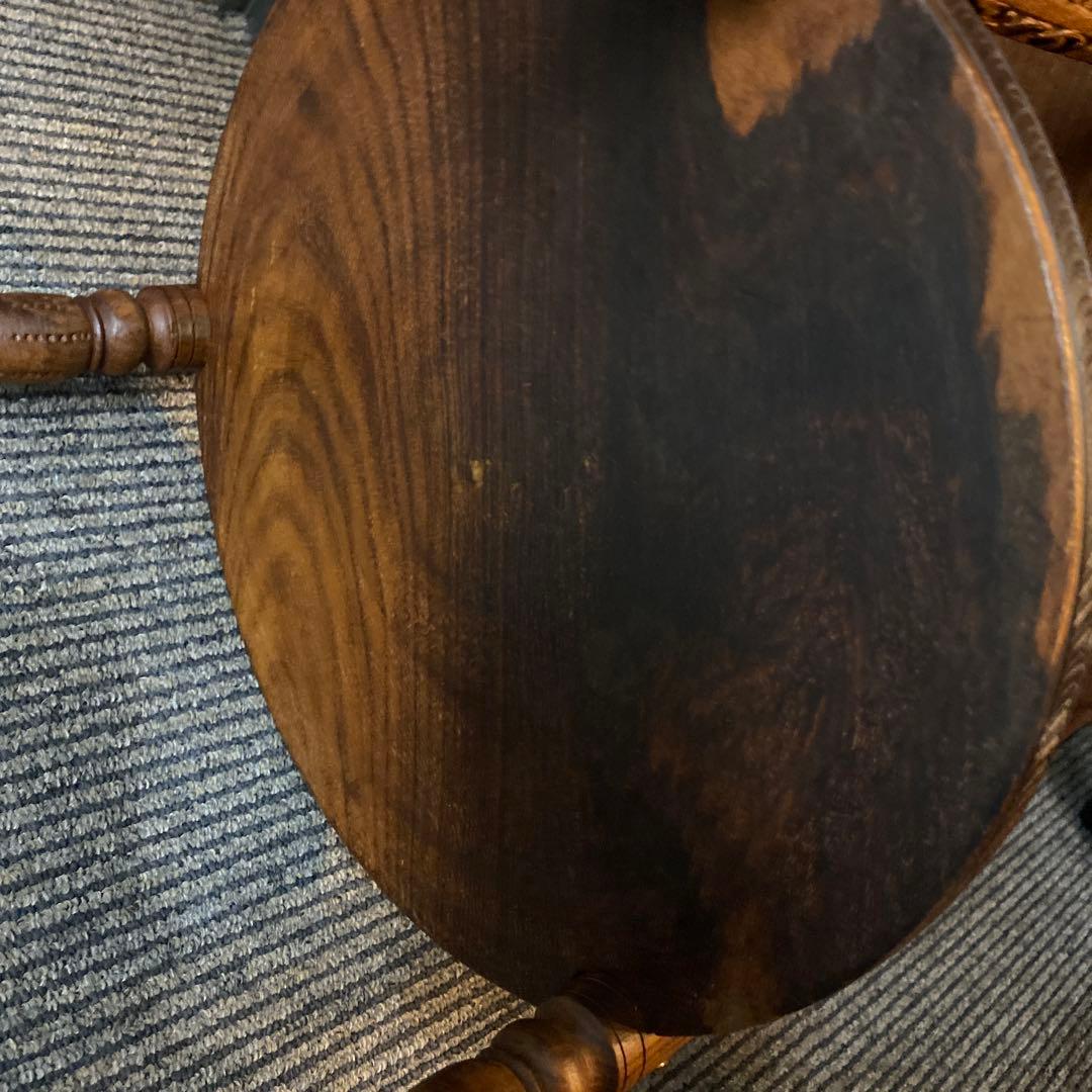 INDIA製 インド製　木製3段サイドテーブル　アンティーク