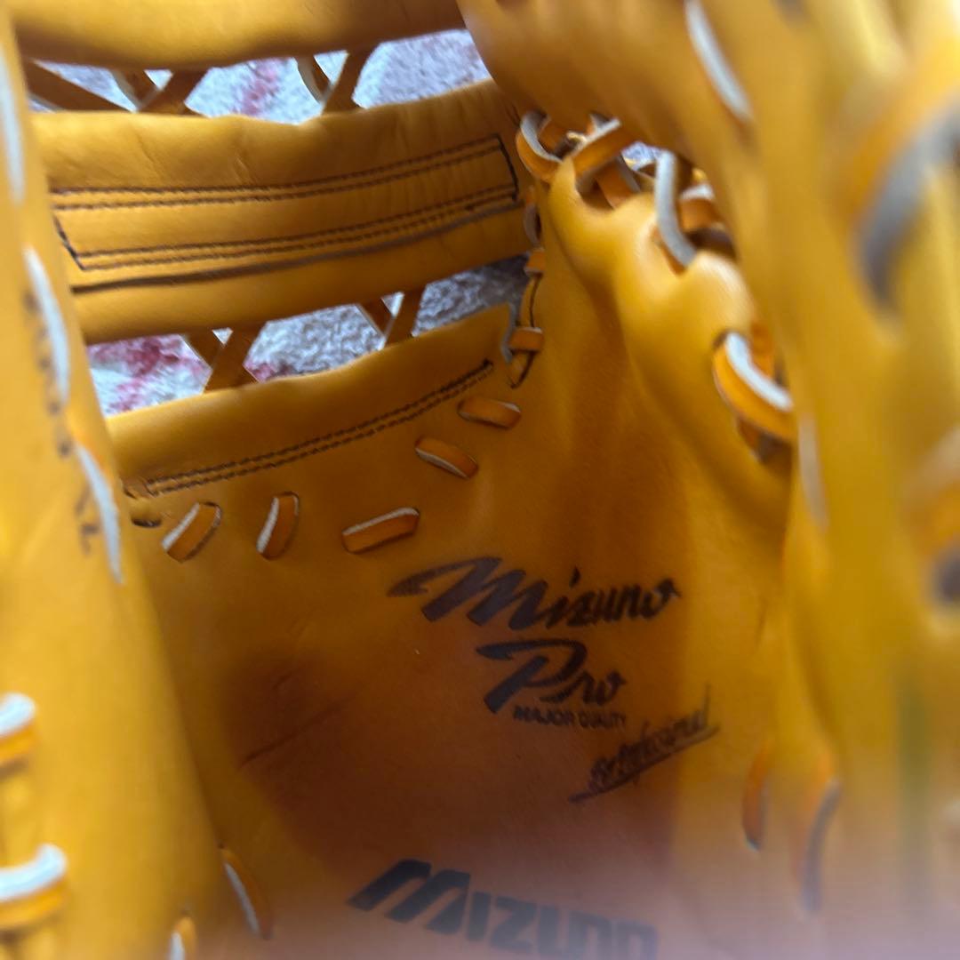 Mizuno Pro 硬式グローブ イエロー 楽天イーグルス山崎武志選手グラブ