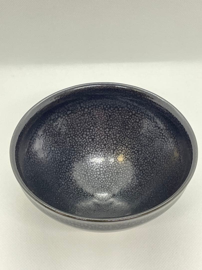 【茶道具】天目釉　3代目　諏訪蘇山(諏訪修)  『油滴天目茶碗』 共箱