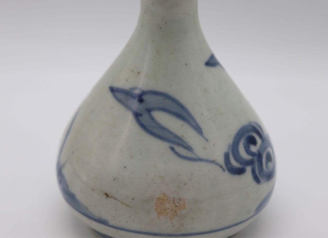 染付長頸瓶　　アンティーク　送料込み0206