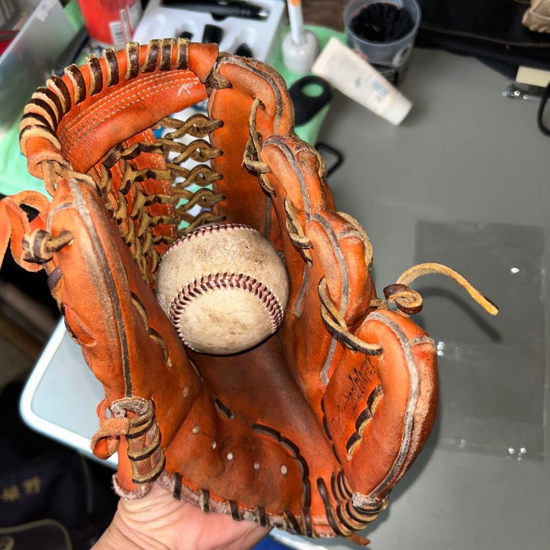 スラッガー硬式野球グローブ 右手用 オレンジ