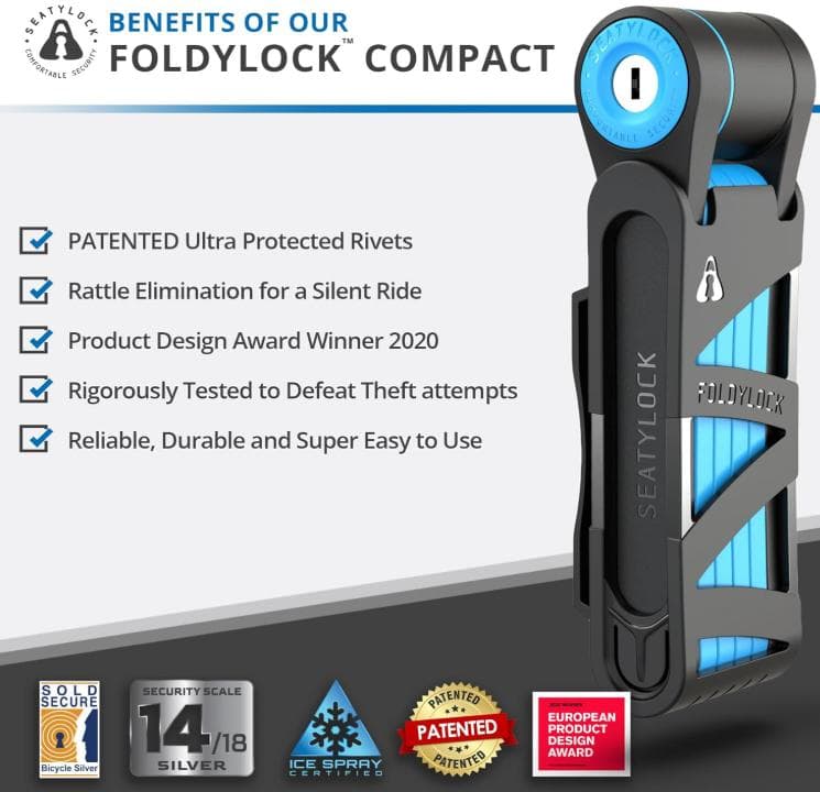 SEATYLOCK FOLDYLOCK コンパクト青 自転車用ロック