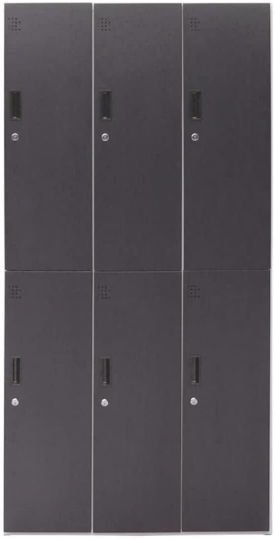 本日販売終了 送料込み 鍵付きオフィスロッカー 更衣室 6個 ダークブラウン