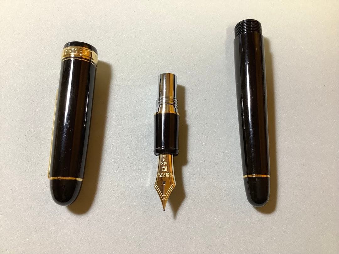 プラチナの万年筆 3776　ブラックインブラック　ペン先: M 【おまけ有り】