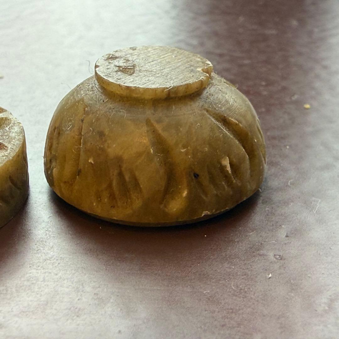 手彫 滑石製 大理石製 香合 蓋開閉式 極上 小型携帯香合 24mm高さ18mm