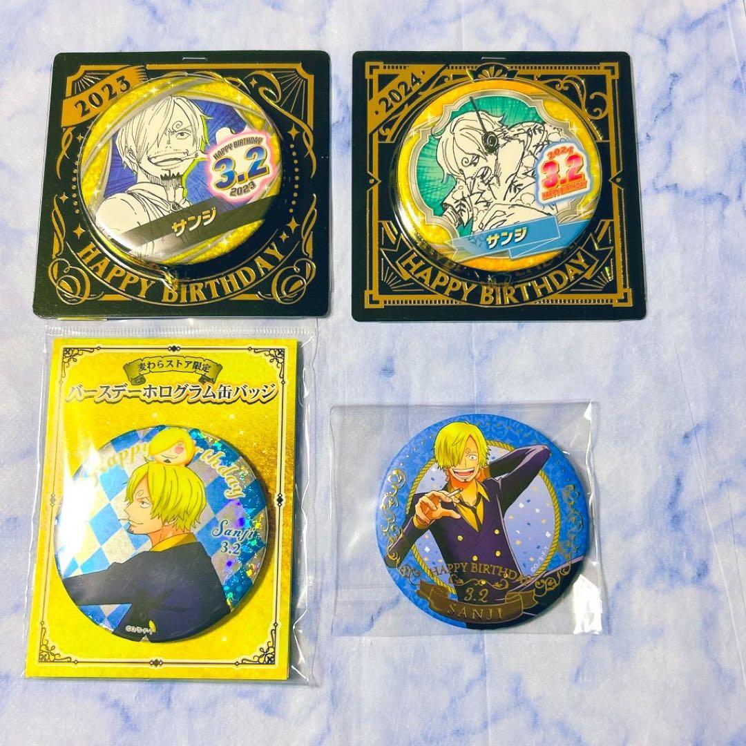 ワンピース　サンジ　バースデー　グッズ　アクスタ　缶バッジ　6点セット