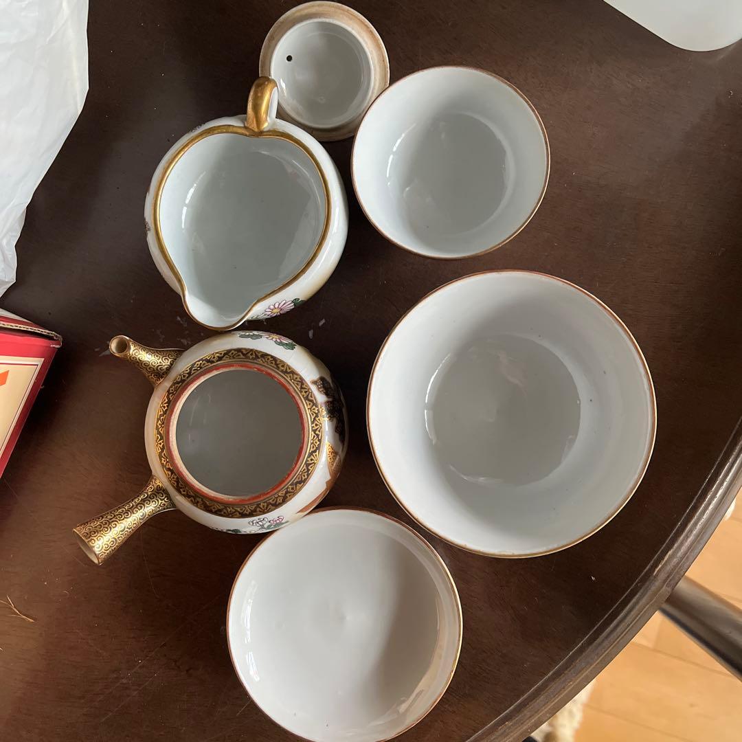 茶道具セット 陶磁器 金彩 花柄　更に10％値下げしました