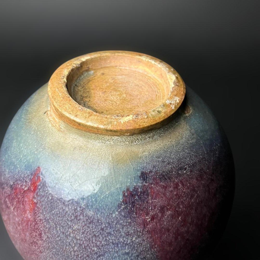 唐物 鈞窯 天青釉紫斑玉壺春 中国美術 古玩 SH84