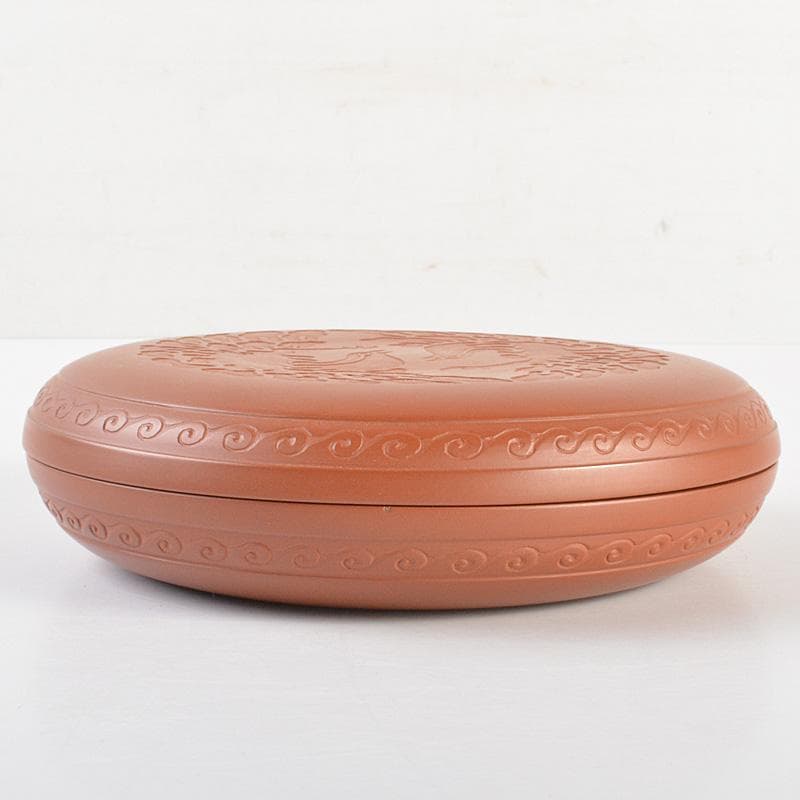 みーこさん人間国宝金渓堂　伊藤赤水造　陶製　菓子器　共布共箱　VR7367