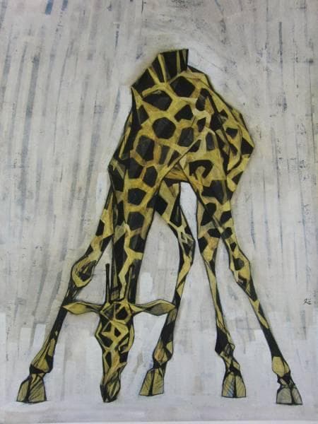 加山又造、キリン、希少画集、高級額付、オーダーマット額装