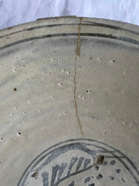 タイ　古陶　鉄絵魚紋鉢