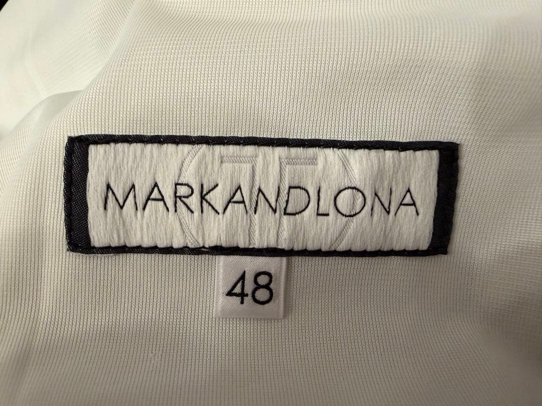 マークアンドロナ Tライン 中綿パンツ ホワイト サイズ48 ゴルフウェア