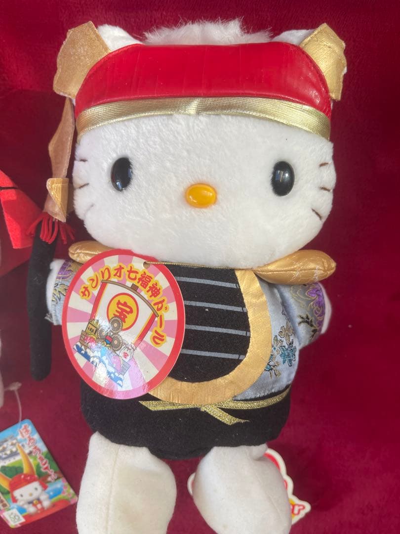 タグ付き☆ご当地キティ 獅子舞 彦根 七福神 マスコット ぬいぐるみ 3体