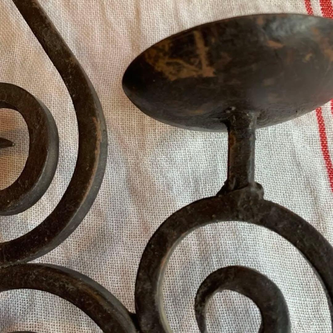 アイアン キャンドルホルダー　アイアンフック　フランスアンティーク