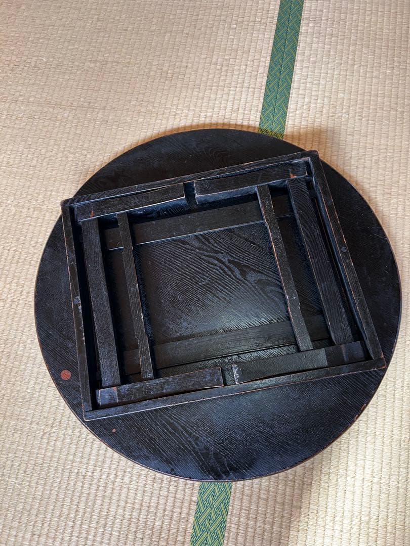 昭和レトロ　折りたたみ丸いちゃぶ台