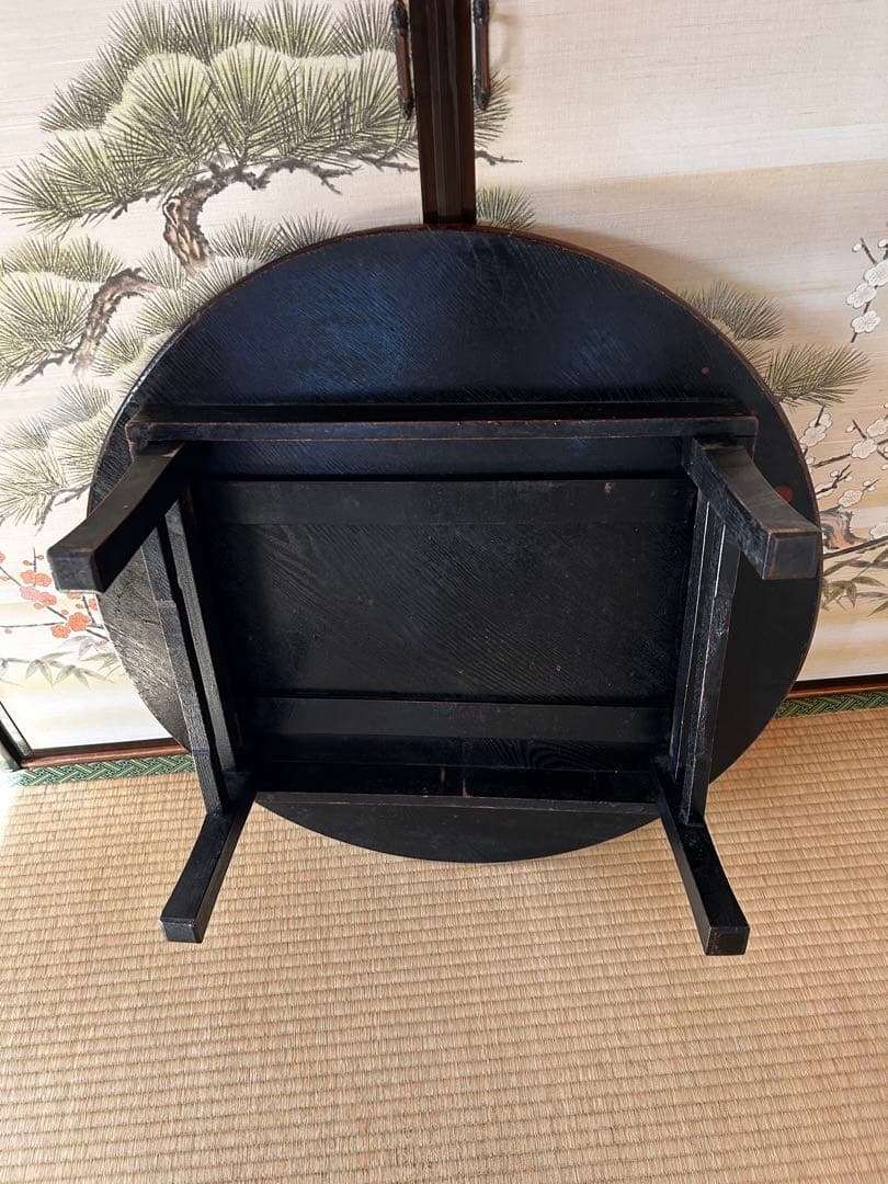 昭和レトロ　折りたたみ丸いちゃぶ台