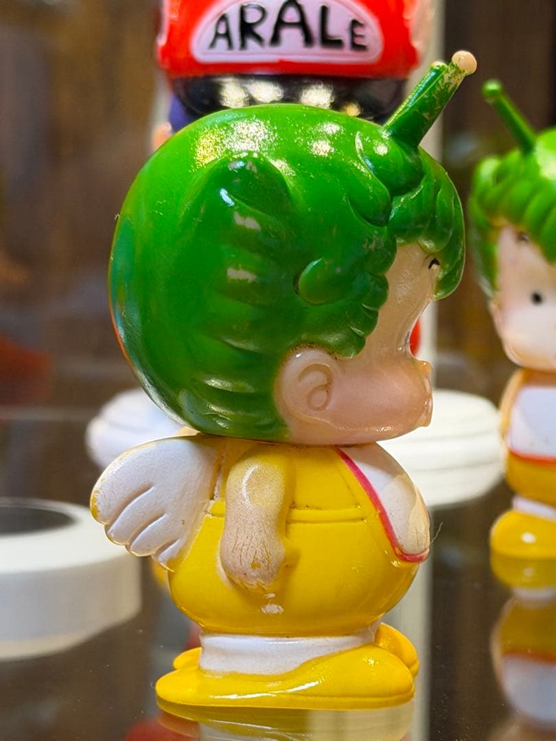 当時　アラレちゃん 貯金箱 ＆ ガッちゃん ソフビ 2体セット ポピー 東海銀行