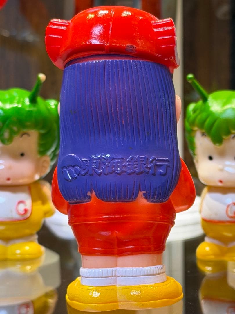 当時　アラレちゃん 貯金箱 ＆ ガッちゃん ソフビ 2体セット ポピー 東海銀行