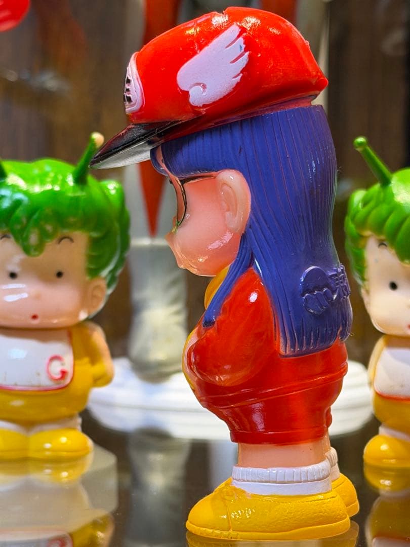 当時　アラレちゃん 貯金箱 ＆ ガッちゃん ソフビ 2体セット ポピー 東海銀行