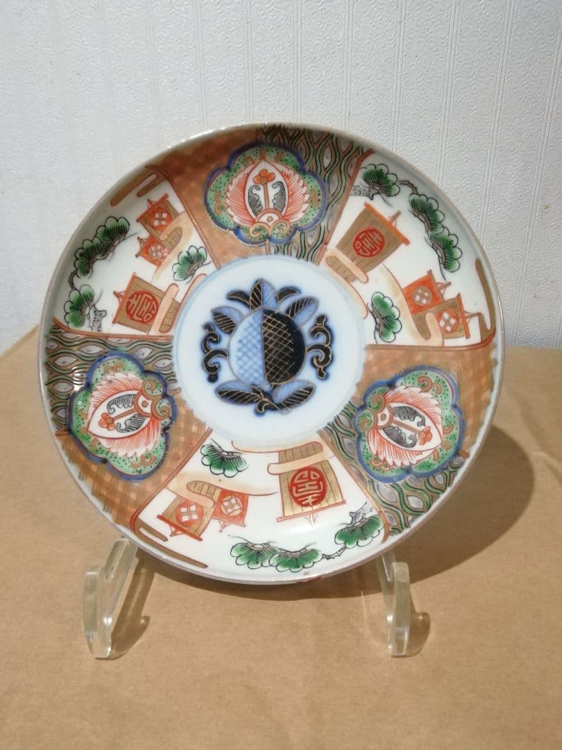 古伊万里色絵皿　S２５ー１