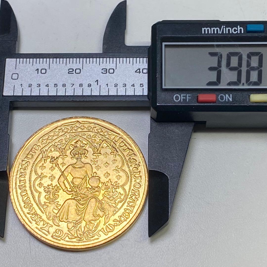 古銭　中世フランス　エキュ（エキュ・ドール／ラ・シェーズ型）