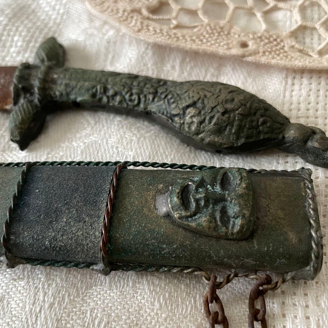 アンティーク　ペーパーナイフ　ナイフ　短剣　骨董　ギリシャ　錆　壁飾り