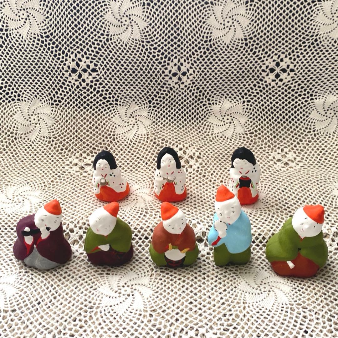 れんべい人形 れんべえ人形 北条土人形 三人官女 五人囃子