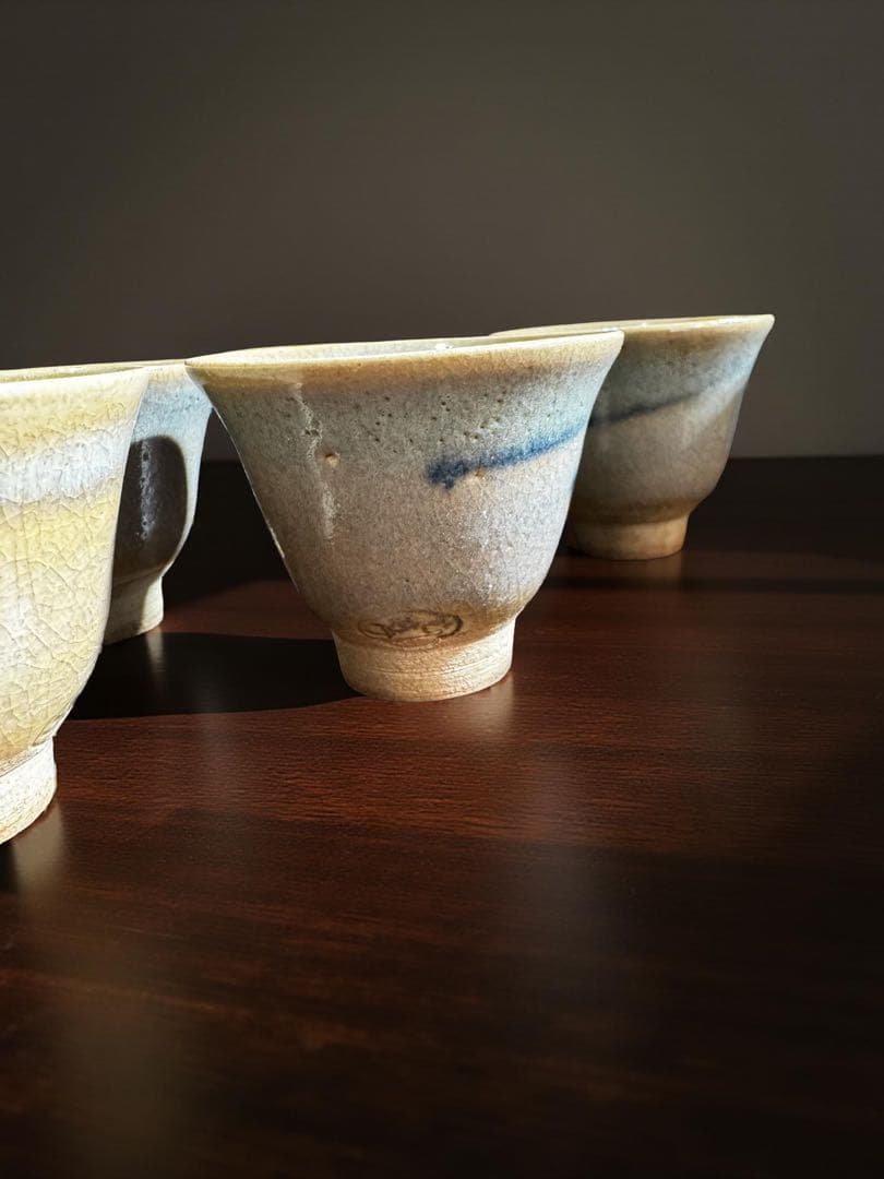 ⚫️ 間村自造 茶托（ちゃたく） 茶入れの蓋 煎茶器セット 備前焼