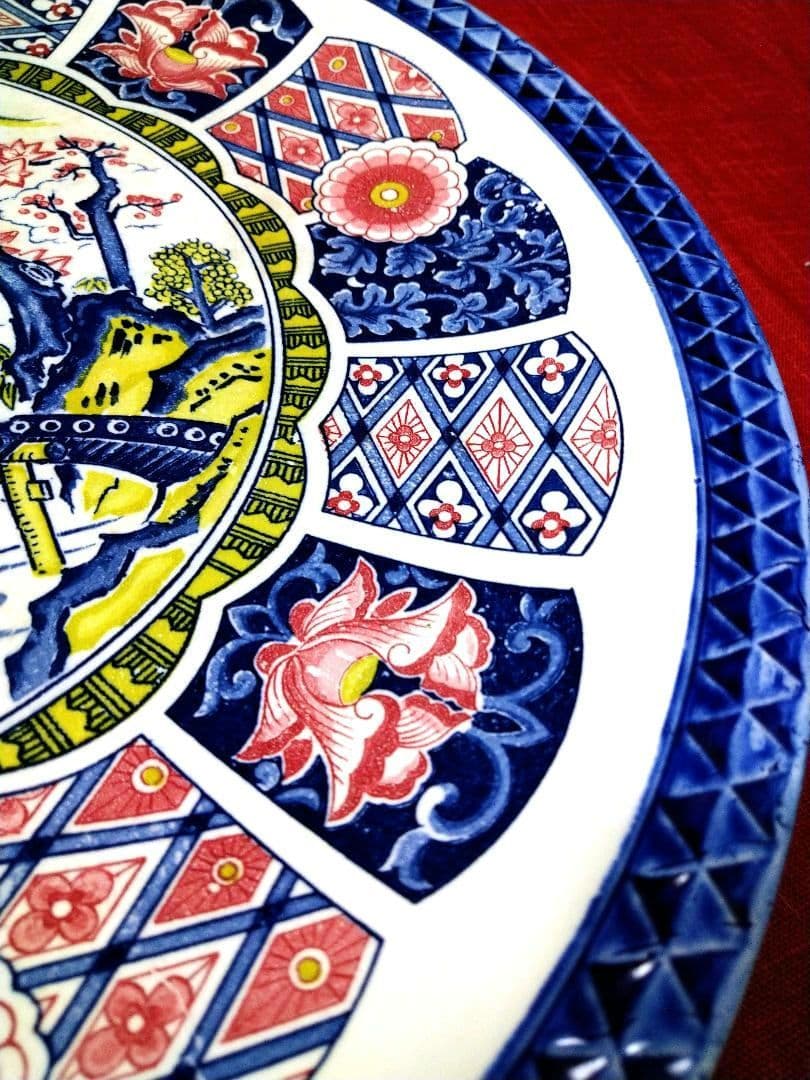 ⬛【高級五彩】九谷焼３７cm特大皿 ♥おもてなし皿に♥ヴィンテージ・コレクション