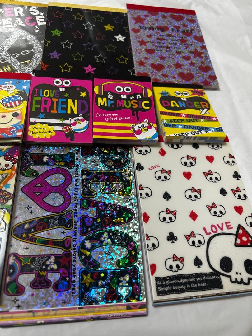 平成　レトロ　ファンシー　大量　14点　キラキラ　デコ　メモ帳　おまとめ売り