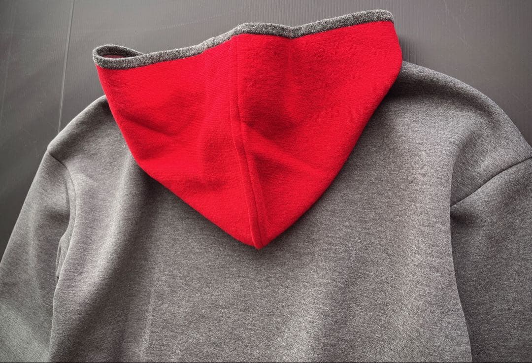 ランバンスポール　フード付きニット　レッド