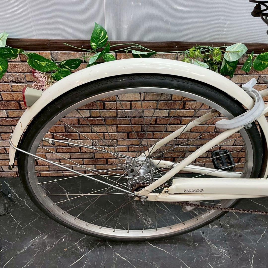 【86】一般車 シティー車 ブリヂストン ホワイトクリーム 27インチ シングル