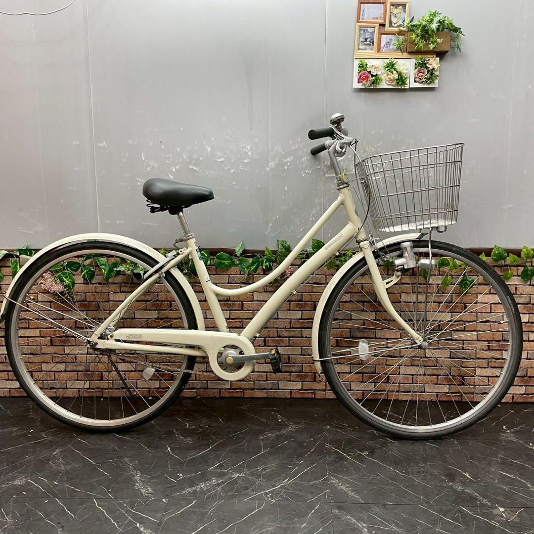 【86】一般車 シティー車 ブリヂストン ホワイトクリーム 27インチ シングル