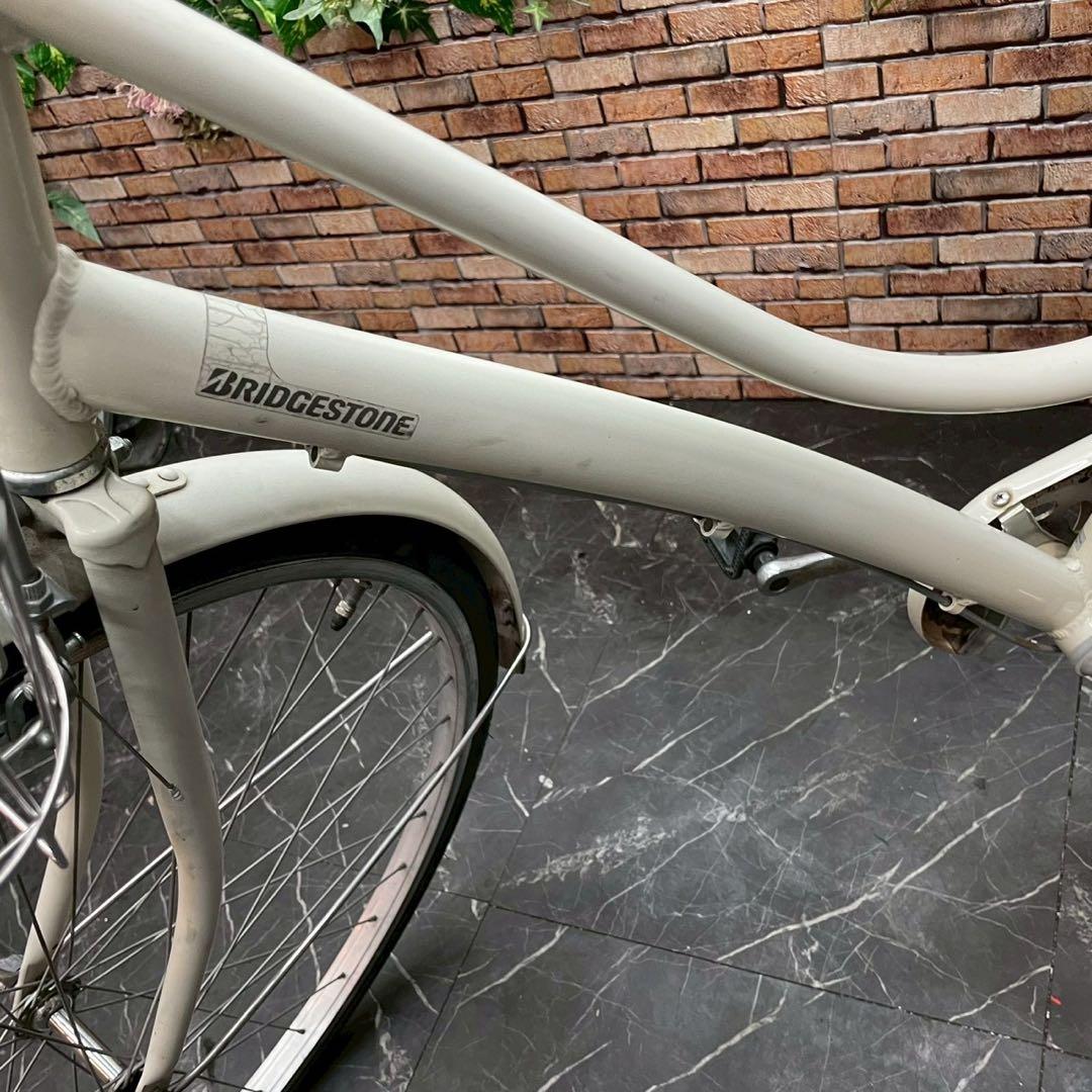 【86】一般車 シティー車 ブリヂストン ホワイトクリーム 27インチ シングル