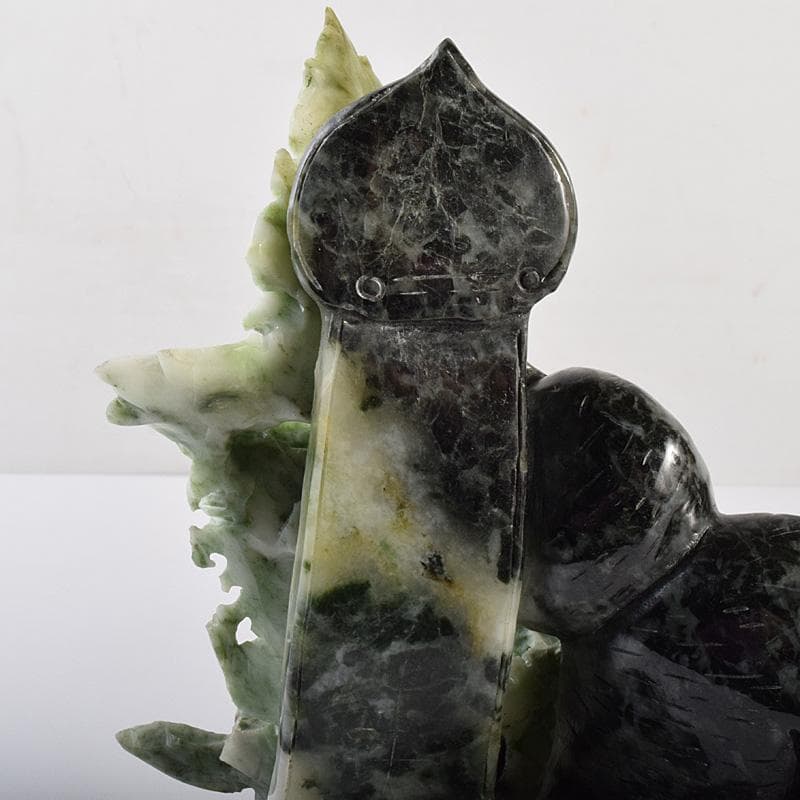 中国　玉石翡翠玉　果実彫　床飾　置物　重さ約1371g　D　R7574