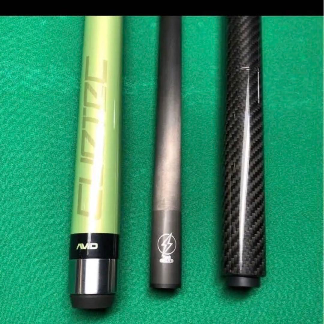 ビリヤードキュー 3本セット 緑色 カーボンファイバー