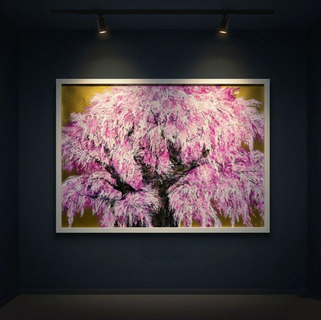 油絵 油彩 油彩画 絵 絵画【桜の大樹】