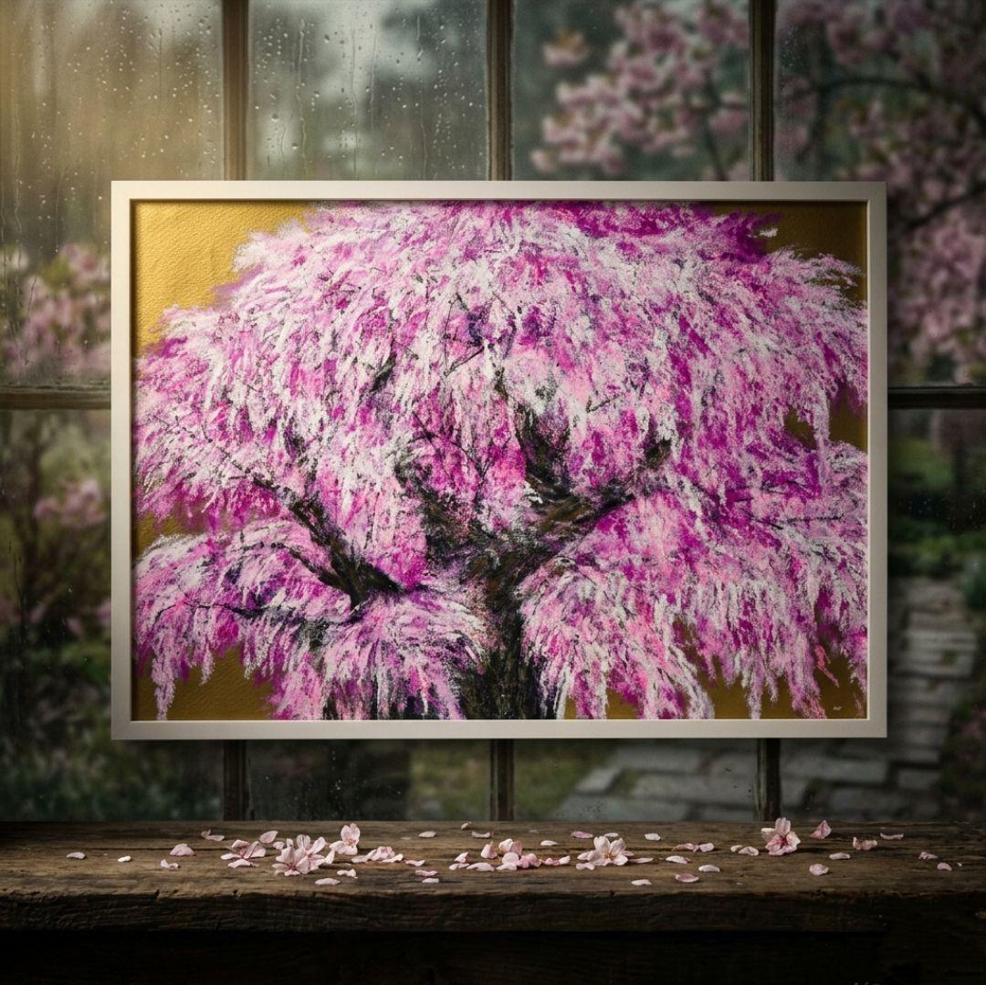 油絵 油彩 油彩画 絵 絵画【桜の大樹】