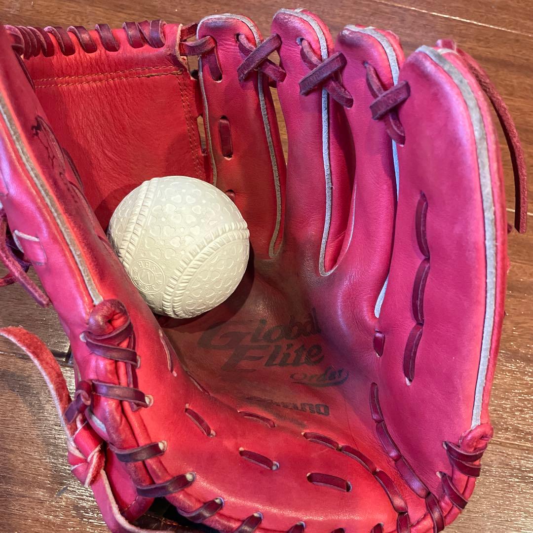 Mizuno Global Elite 軟式グローブ レッド オーダー