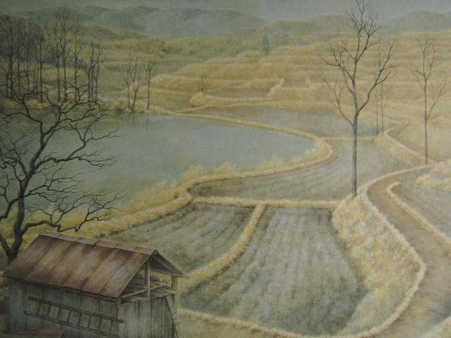 堀井利香、【早春】、希少な額装用画集より、新品額装付、状態良好