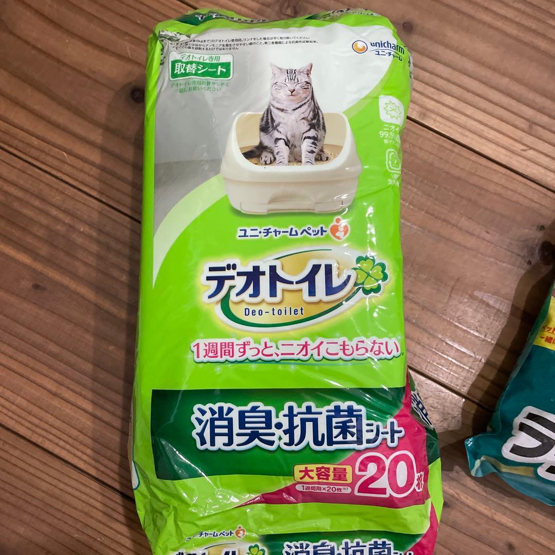 デオトイレ　消臭抗菌シート20枚×4P ラクラクサンド　4L×4Pセット