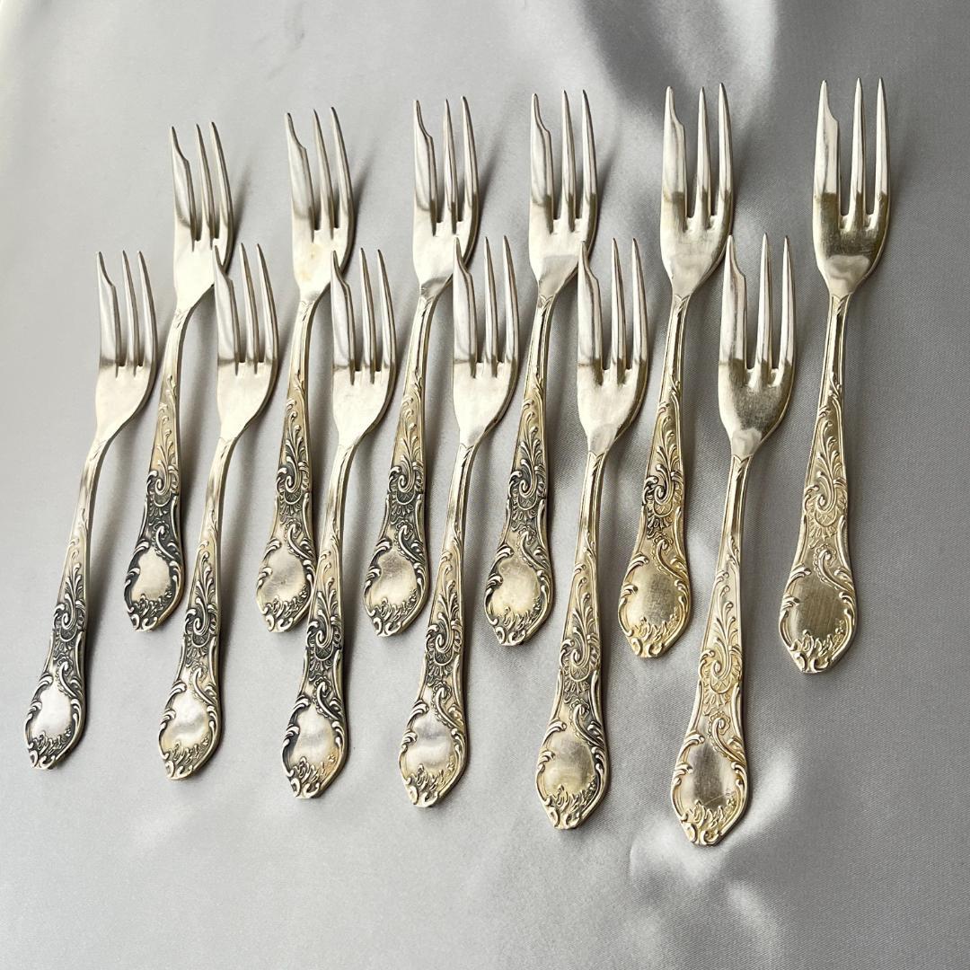 【ドイツ】ケーキフォーク 12本【シルバープレート】