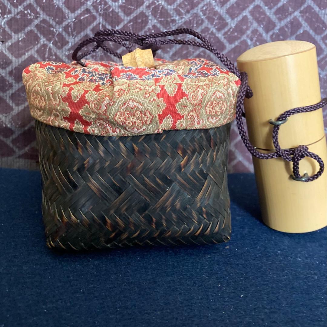 白楽茶碗　野立て茶器一式　茶筅　茶杓