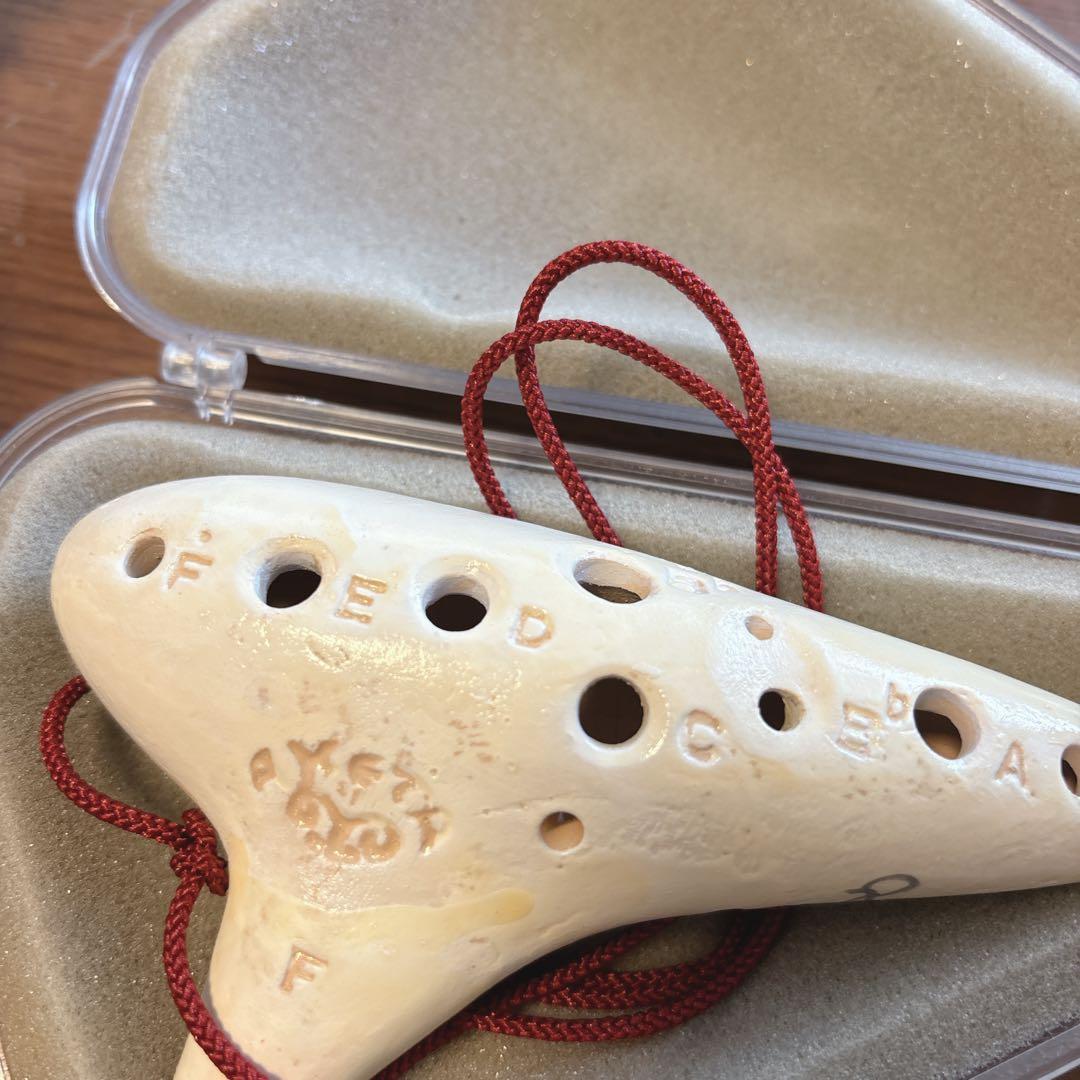 陶器製オカリナ ケース付き　アケタオカリーナ コルネチーノ RT-2F