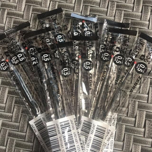 ゼブラ ジェルボールペン替芯 多色多機能 JK-0.5芯 黒 10本