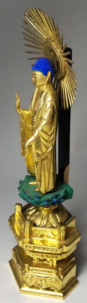 阿弥陀如来 木彫り 純金箔押