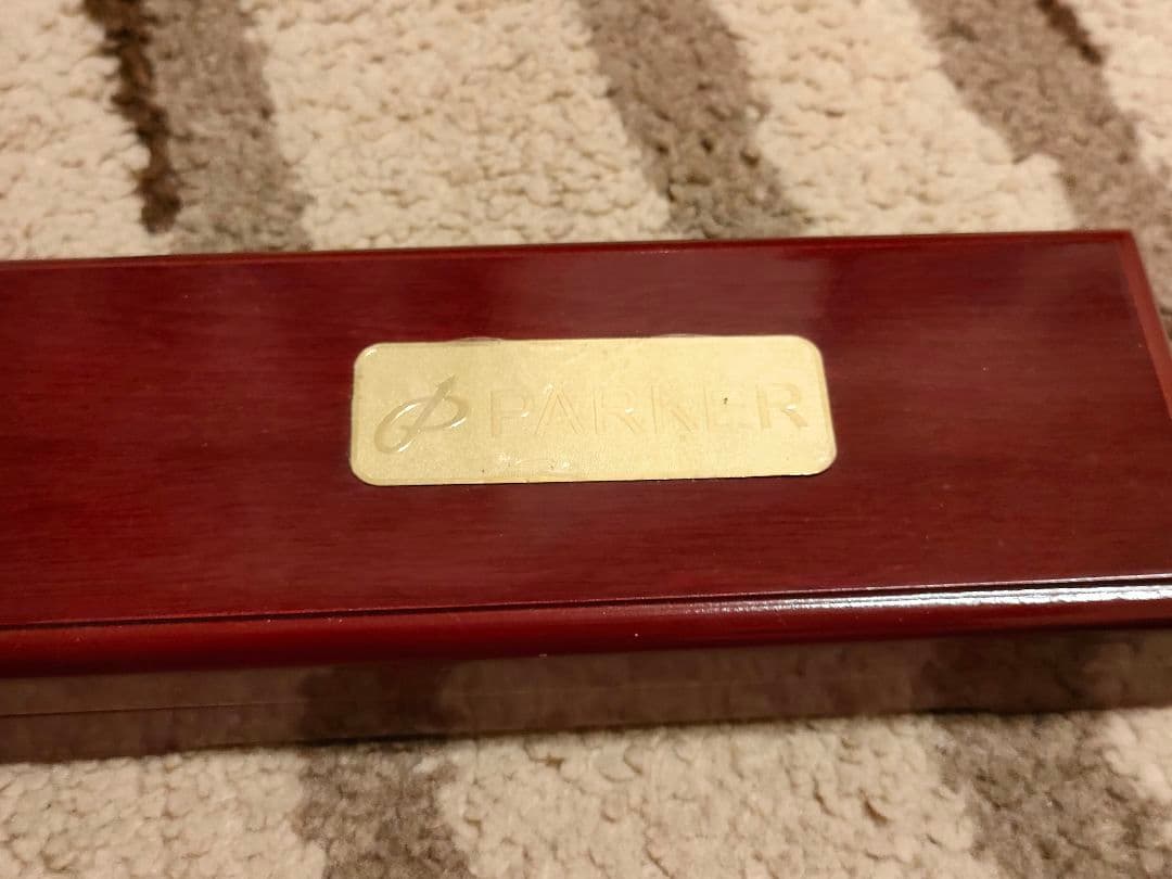 パーカー　ソネット　万年筆 ゴールド雷紋装飾 木製ケース付き　フランス製