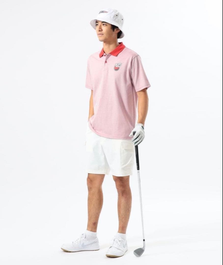 BEAMS GOLF フルーツロゴ クレリックポロシャツ