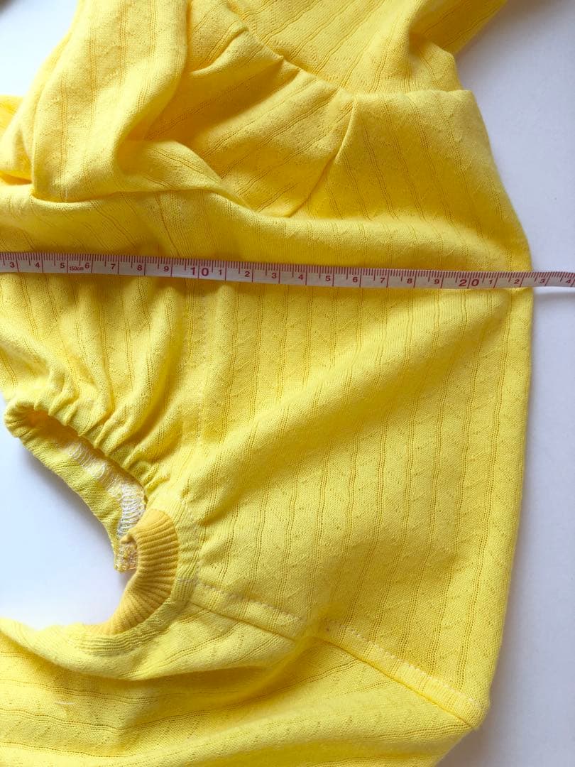明るいイエローロンパース　Sサイズ　イタグレ服