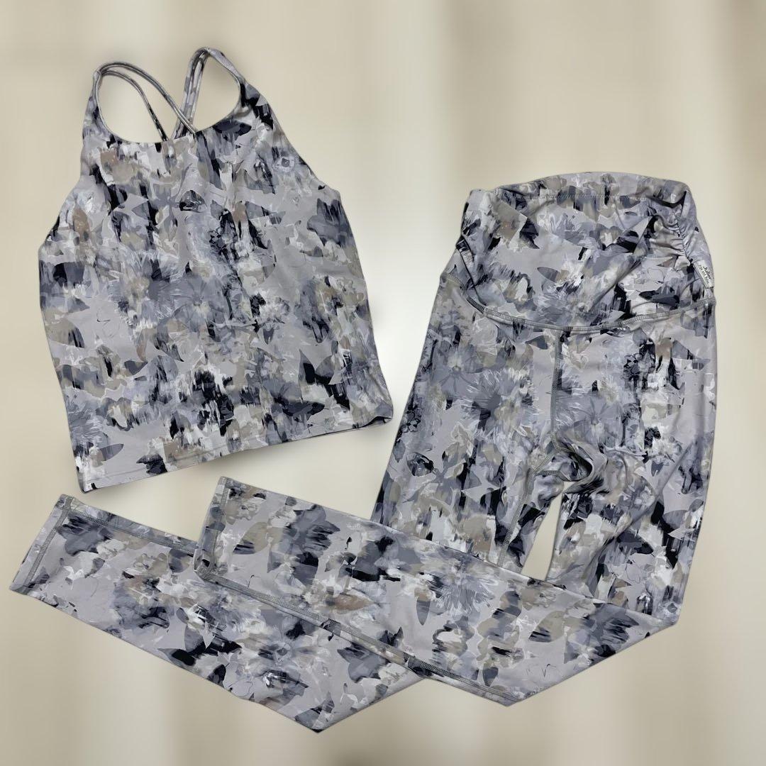 julier ヨガウェアセット 花柄　グレー　0サイズ